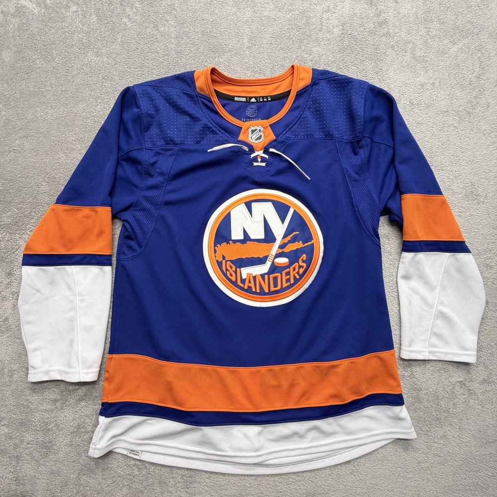 New York Islanders Jersey Mens 54 Blue Orange White NHL Hockey Adidas Primegreen